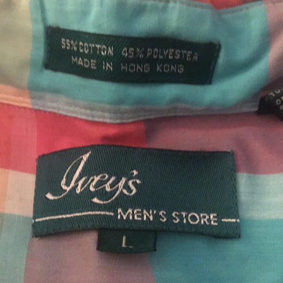 NEW! Pastel Plaid Short Sleeved Button Down - Picture 3 of 3